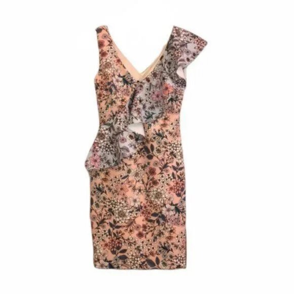 NWT Alexia Admor Fallon Floral ruffled sleeveless dress women's size 8 (263) - Picture 3 of 11